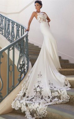 Meerjungfrau Ärmel Vintage Spitze Schatz Hals Brautkleider GBWD056