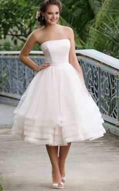 Vintage 1950er Jahre Tee Länge Brautkleid Mit Schichten Rock ältere Bräute GBWD164