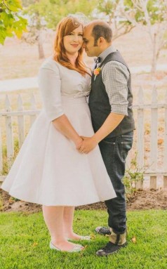 Vintage Rockabilly Plus Größe Halbe Ärmel Tee Länge Audrey Hepburn Vollere Figur 50er Jahre Brautkleid GBWD178