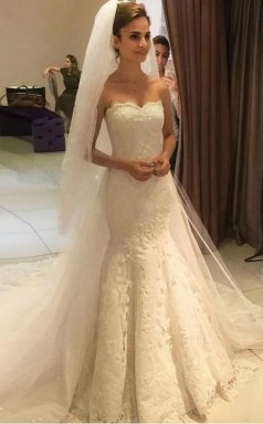 Schatz Meerjungfrau Spitze Brautkleid Für Zierliche Bräute GBWD211