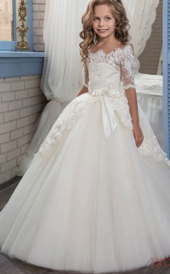 Elegantes Ballkleid Halbarm Kinder Ballkleid Für Mädchen CH0104