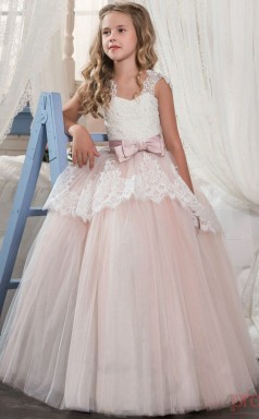 Prinzessin ärmelloses Kinder Ballkleid Für Mädchen Mit Schleifen CH0129