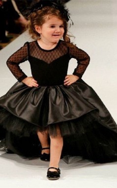Prinzessin Baby Mädchen Illusion Schwarze Kinder Mädchen Kleid CH0151