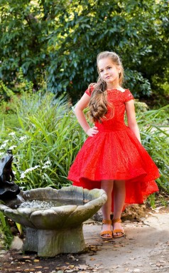 Mädchen Hoch Niedrig Partykleid Stralia Kinder Abendkleid Chk055