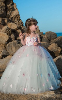 Mädchen Bodenlangen Partykleid Stralia Kinder Abendkleid Chk101