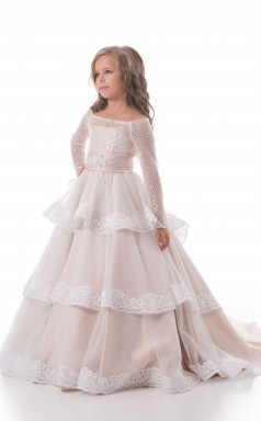 Mädchen Bodenlangen Partykleid Stralia Kinder Neujahrskleid Chk112