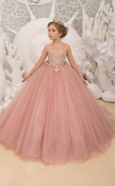 Rosa Partykleider im Prinzessinnenstil für Mädchen GCHK188