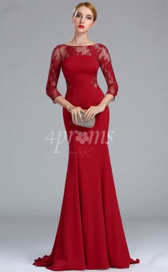 GEBD027 Illusion Rote Brautjungfernkleider