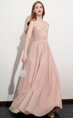 Einfaches rosa Trägerkleid für Junior-Brautjungfern, Mädchen-Geburtstagspartykleid GJFGD067