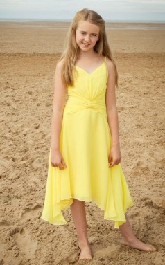 Gelbes Kinder-Formelles Strandkleid GJFGD087