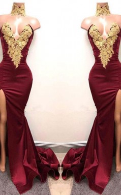 Meerjungfrau Schatz Zug Mit Applikation Satin Kleid JTC11503