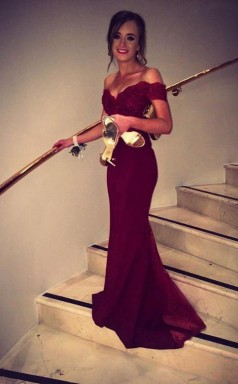 Schulterfreier Zug Der Meerjungfrau Mit Perlenkleid JTCv3513