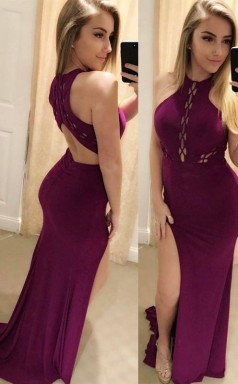 Scheide Jersey Schaufel Bodenlang Mit Rüschen Kleid JTCv6053