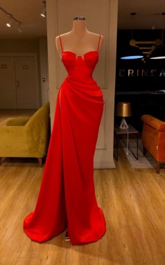 Gurte High Split Rot Ballkleider REALS187