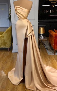 Champagner -prom -kleiderseite Split REALS205