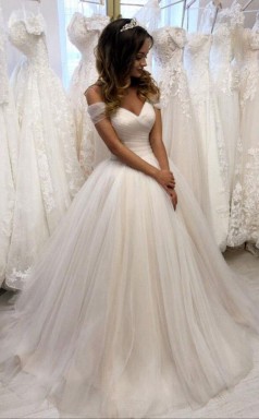 Schulterfreies Tüll Schatz Weißes Hochzeitskleid Brautkleid Twa0202