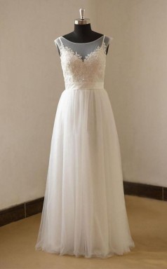 Romantisches A-linie U-ausschnitt Mit Flügelärmeln Brautkleid Twa0702