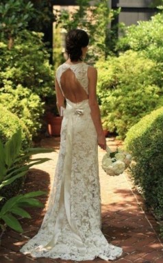 Schlüsselloch-rücken Bodenlanges Etuikleid Aus Spitze Twa0952