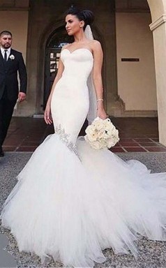 Memaid Brautkleid Mit Herzförmigem Ausschnitt Und Perlenstickerei Twa2142