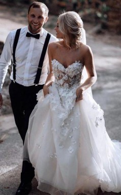 Schatz A-linie Brautkleid Tüll Applikationen Kleider Twa4662