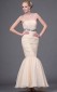 Perle rosa Chiffon Trompete/Meerjungfrau trägerlos lange Brautjungfer Kleid(GBD453)