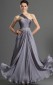 Silber Chiffon A-Linie eine Schulter lange Brautjungfer Kleid (GBD492)