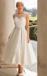 Vintage Tea Länge Satin im Freien Hochzeitskleid im Freien GBWD264