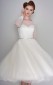 Long Sleeve Polka Dots Vintage 1950er Hochzeitskleid GBWD303