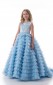 Juwel ärmellose Power Blue Kinder Ballkleider Chk015