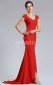 GEBD023 Rote Brautjungfernkleider Mit V-ausschnitt