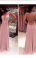 A-linie Chiffonbänder Bodenlang Mit Perlenkleid JTCv2903