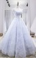 Blaues Spitzenblumen -langes Abschluss ballkleid REALS043