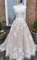 Champagner -spitzen -Abschluss ballkleid REALS071