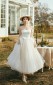 Trägerloses Tee-Länge Vintage Brautkleid PWH001